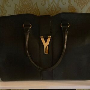 Black Leather Tote Bag